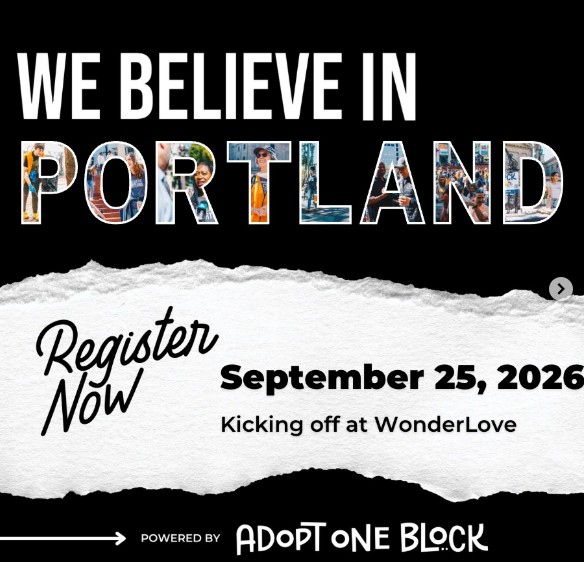 Flyer for We Believe in Portland September 25, 2026