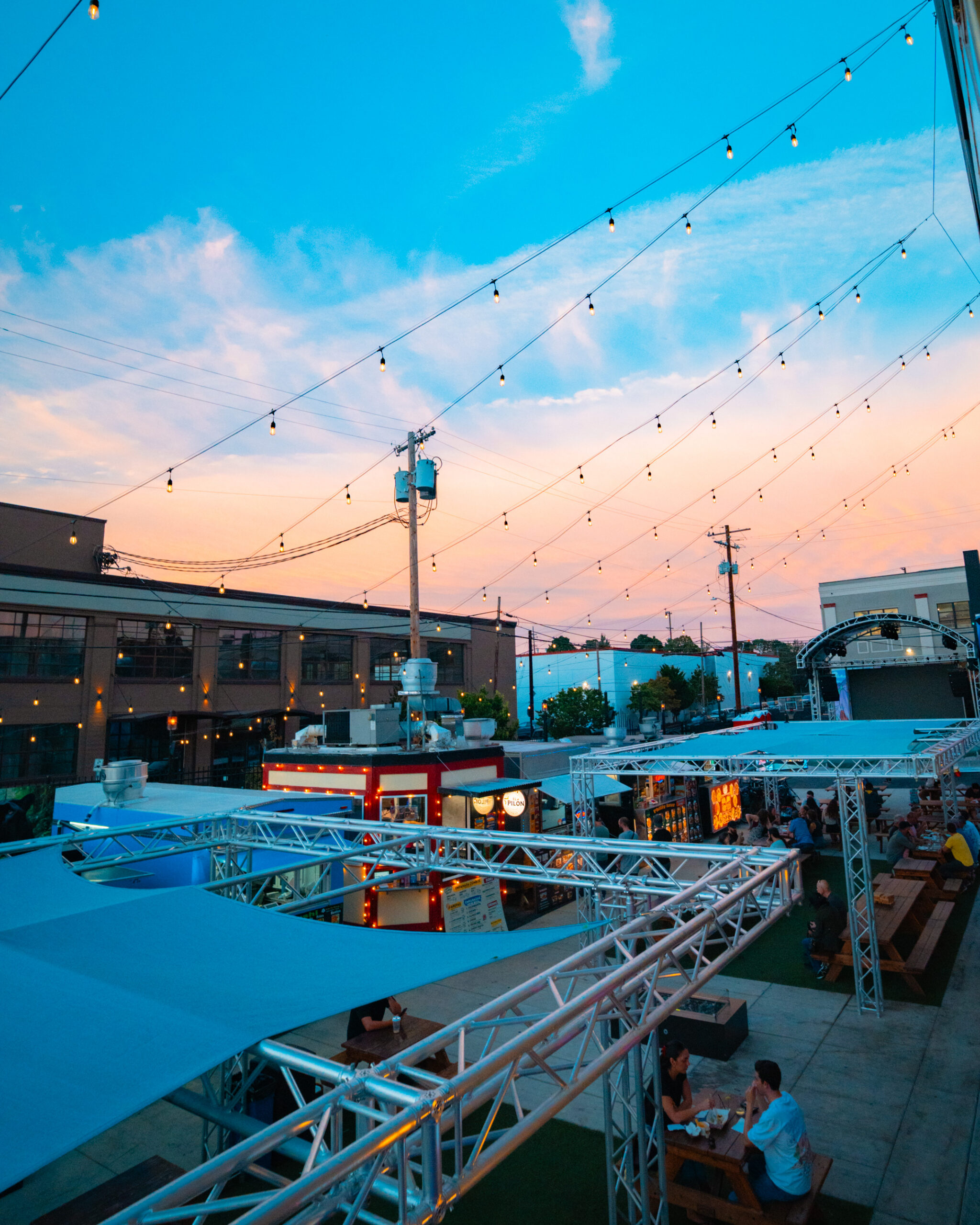 Sunset Colorful cotton candy sky at wonderlove in Portland Oregon
